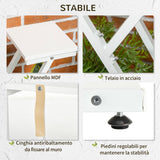 easycomfort scaletta portavasi a 4 livelli per interni ed esterni in mdf e acciaio 50.5x24x81 cm bianco