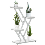 easycomfort scaletta portavasi a 4 livelli per interni ed esterni in mdf e acciaio 50.5x24x81 cm bianco