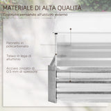 easycomfort fioriera in metallo rialzata con copertura in pc per uso esterno in giardino e balcone 126x107x57.5 67.5 cm