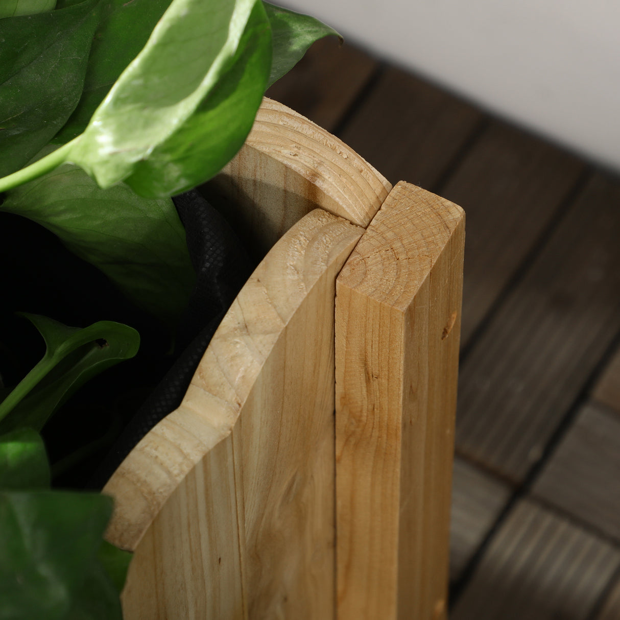 easycomfort fioriera da esterno verticale in legno con foro di drenaggio e rivestimento interno 86x30x50 cm