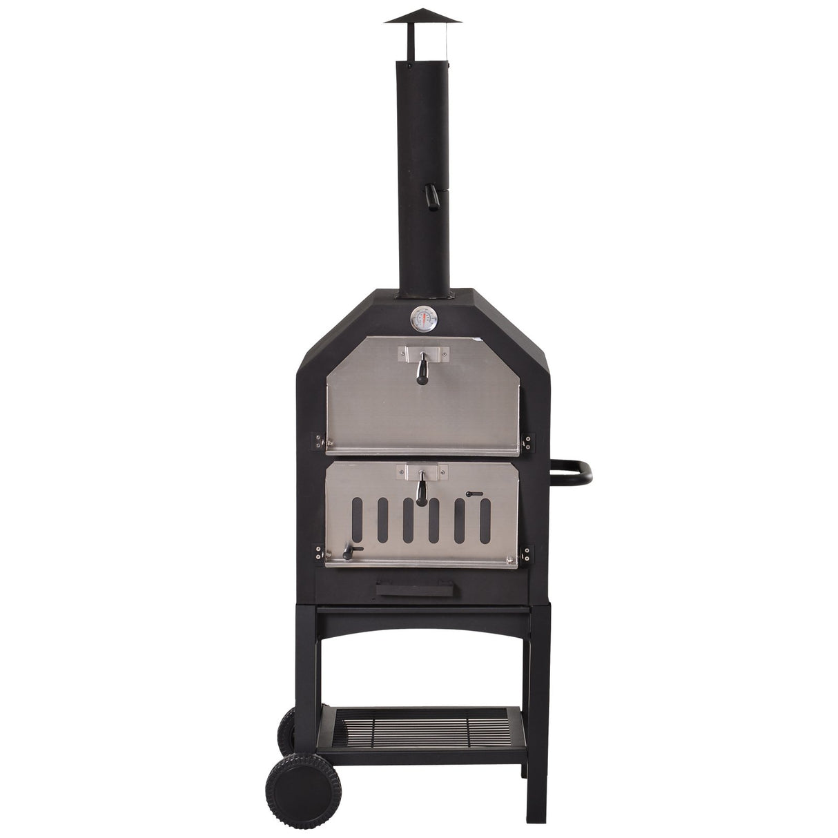easycomfort easycomfort forno per pizza barbecue a carbonella in acciaio inox 50x36x160cm