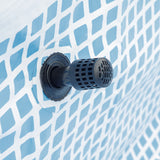 easycomfort piscina fuori terra da giardino rettangolare con pompa di filtraggio e telaio in acciaio 340x215x80cm grigia