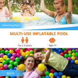 easycomfort piscina gonfiabile rettangolare da esterni per 1 2 adulti in pvc resistente 2 camere d aria e valvola di scarico 262x176x56cm blu