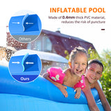 easycomfort piscina gonfiabile rettangolare da esterni per 1 2 adulti in pvc resistente 2 camere d aria e valvola di scarico 262x176x56cm blu
