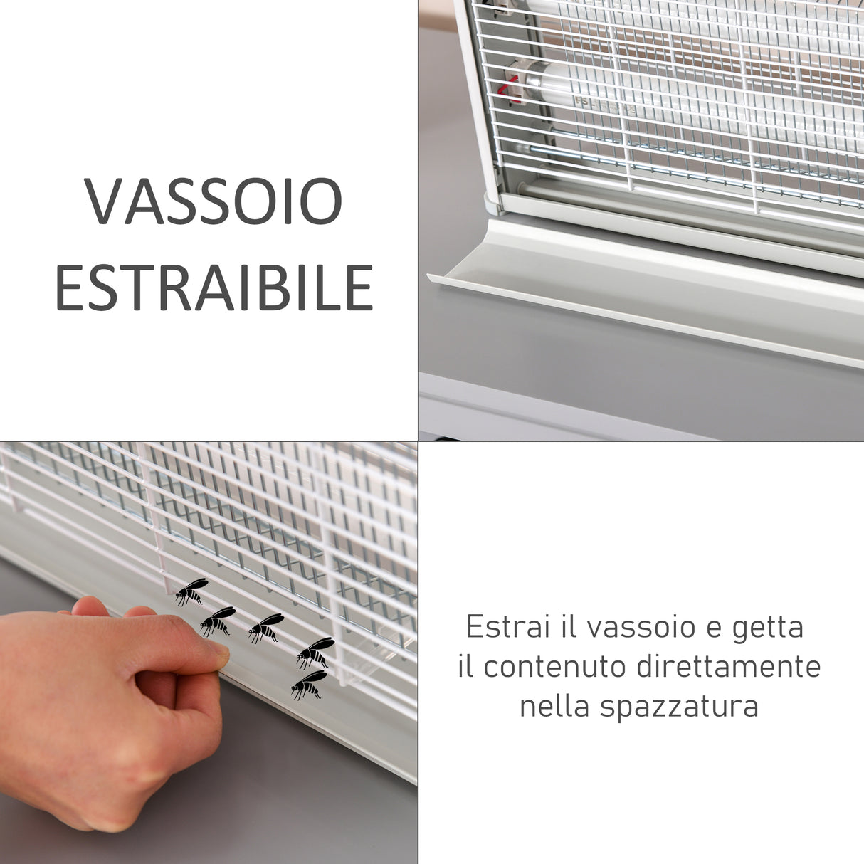 easycomfort easycomfort lampada antizanzare 30w 48.5x8.5x26.5cm