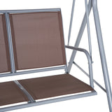 easycomfort easycomfort dondolo da giardino a 3 posti struttura in metallo marrone 170 x 112 x 153 cm