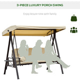 easycomfort dondolo da giardino 3 posti con tetto inclinabile e cuscini imbottiti