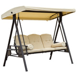 easycomfort dondolo da giardino 3 posti con tetto inclinabile e cuscini imbottiti