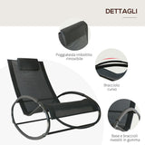 easycomfort easycomfort sdraio dondolo da esterno telaio in acciaio rivestimento in textilene nero