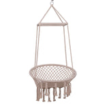 easycomfort easycomfort amaca sedia sospesa ad altalena in legno e corda di cotone beige 80 x 140 cm
