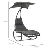 easycomfort easycomfort lettino a dondolo da giardino sdraio prendisole per esterno grigia