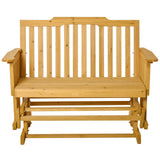 easycomfort easycomfort panchina a dondolo da giardino e terrazza per 2 persone con braccioli 124x76x95cm legno naturale