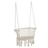 easycomfort sedia sospesa in poliestere e macrame per interni ed esterni crema