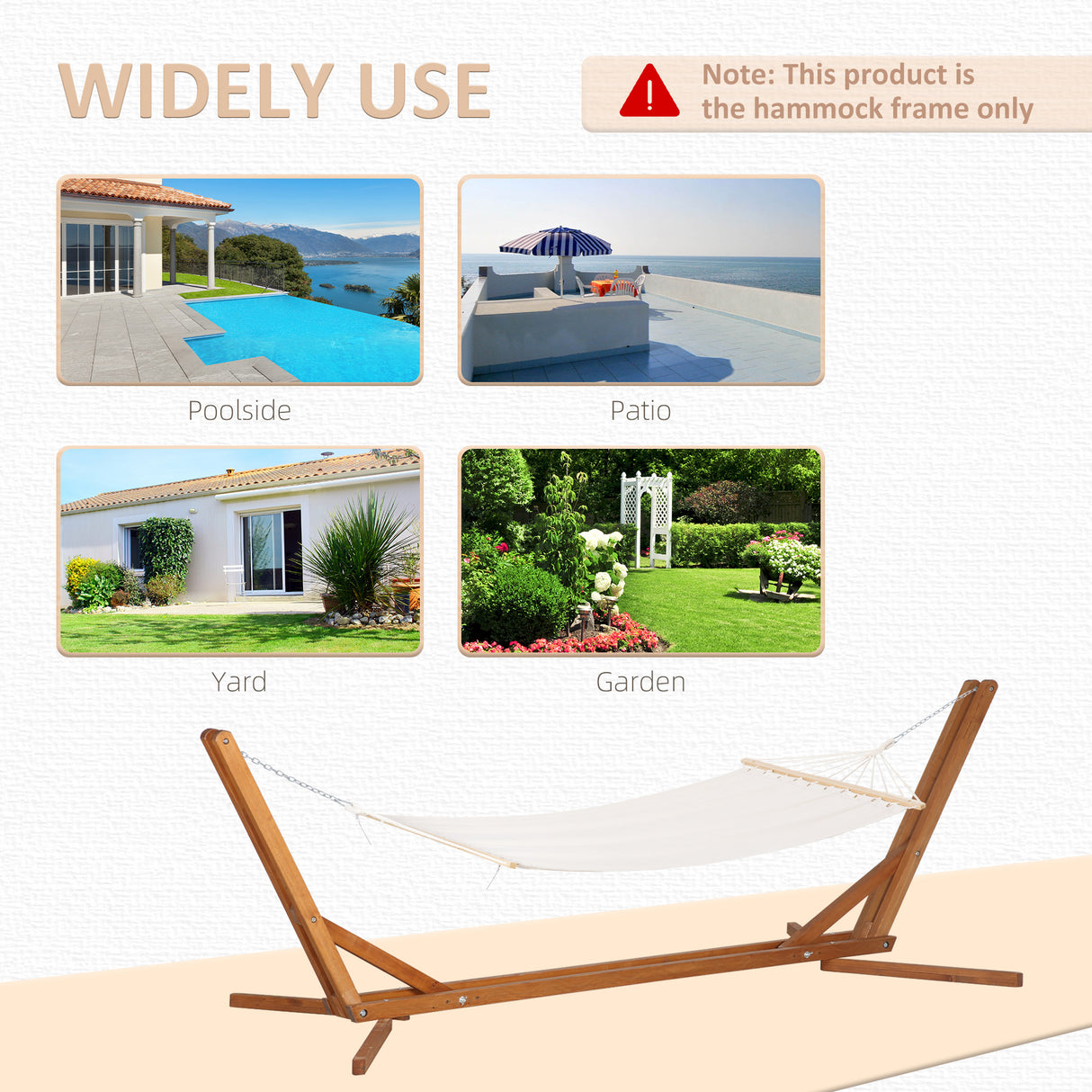 easycomfort supporto amaca 4m pieghevole e regolabile su 3 livelli in legno