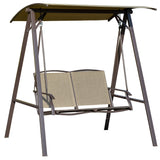 easycomfort dondolo da giardino 2 posti con tettuccio regolabile e seduta traspirante 147x125x170cm