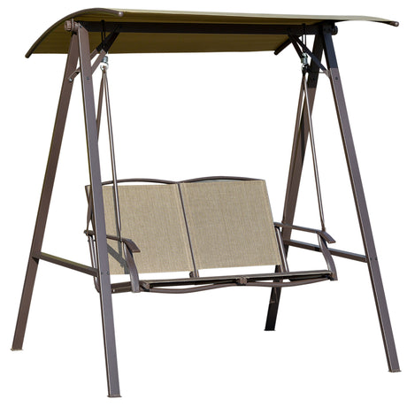easycomfort dondolo da giardino 2 posti con tettuccio regolabile e seduta traspirante 147x125x170cm