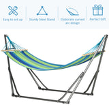 easycomfort easycomfort supporto con amaca autoportante pieghevole in cotone e acciaio 270x100x94cm