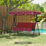 easycomfort tettuccio di ricambio per dondolo in poliestere con protezione uv50+ 192x144cm rosso