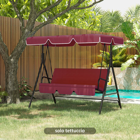 easycomfort tettuccio di ricambio per dondolo in poliestere con protezione uv50+ 192x144cm rosso