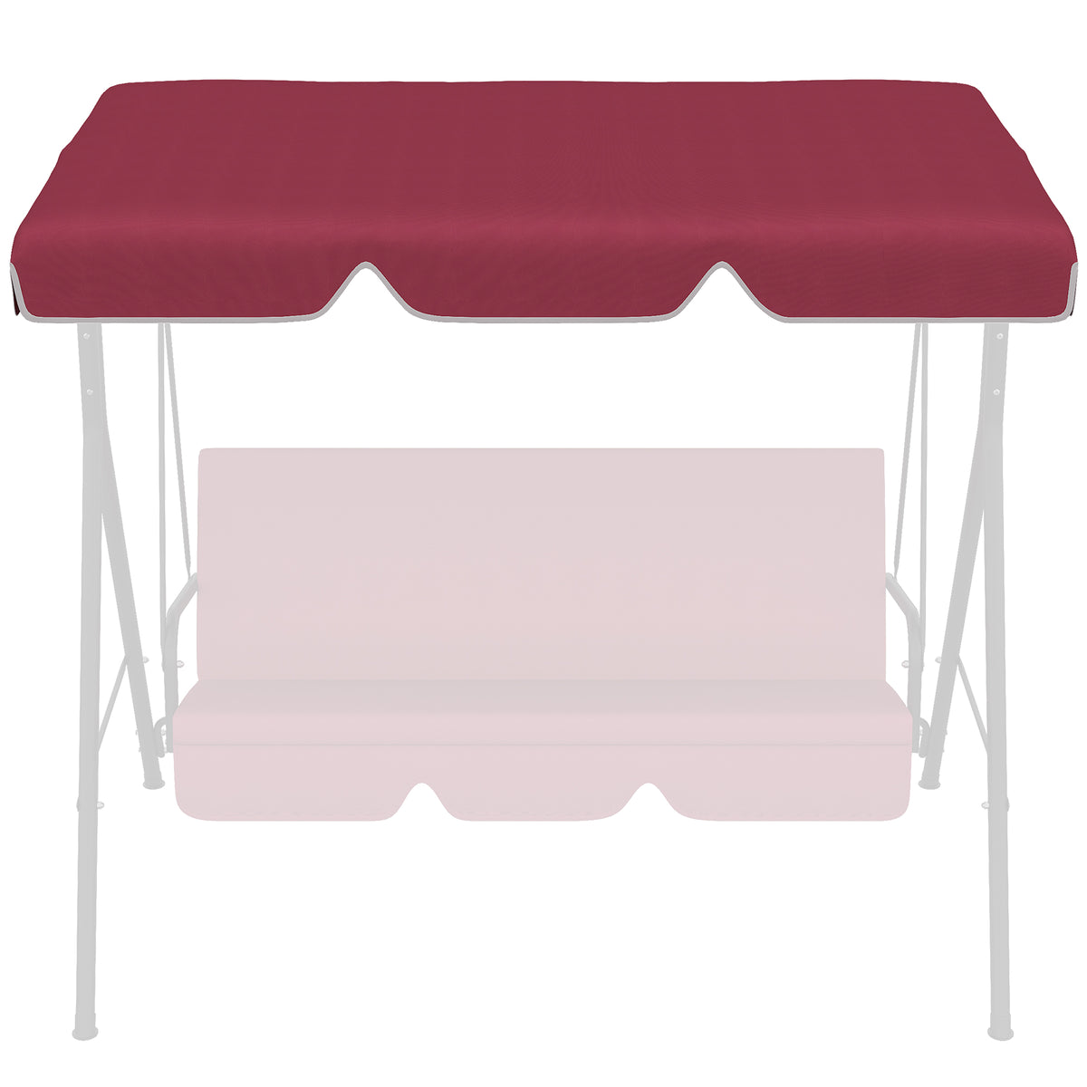 easycomfort tettuccio di ricambio per dondolo in poliestere con protezione uv50+ 192x144cm rosso