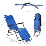 easycomfort lettino sdraio pieghevole e richiudibile da giardino in tessuto oxford 135x60x89cm blu