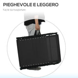 easycomfort easycomfort lettino prendisole in acciaio e tessuto traspirante con schienale reclinabile 197x58x26 cm nero