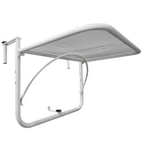 easycomfort easycomfort tavolo da ringhiera con ganci ad altezza regolabile su 3 livelli in metallo 60x56 5x45 cm bianco