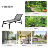 easycomfort lettino sdraio prendisole pieghevole con materassino in textilene grigio