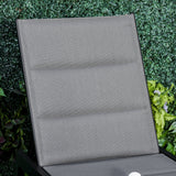 easycomfort easycomfort sdraio da giardino reclinabile su 5 livelli rivestimento imbottito alluminio e textilene grigio