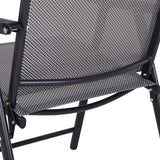 easycomfort easycomfort set 2 sedie pieghevoli da esterni in acciaio e textilene grigio e nero
