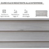 easycomfort easycomfort panca contenitore in legno di abete cassapanca da esterno con piedini antiscivolo 127x56x60cm grigio