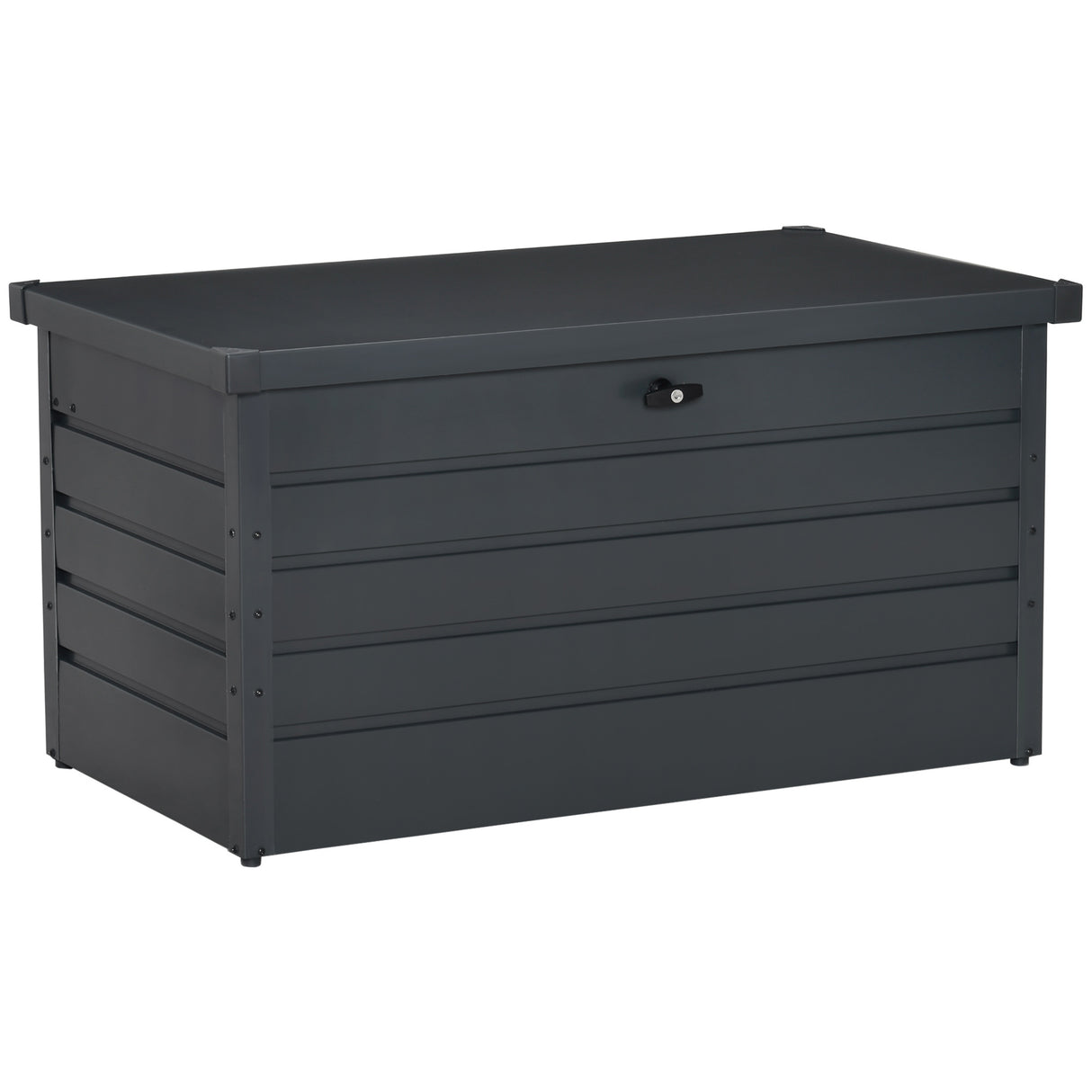 easycomfort easycomfort panca baule contenitore da giardino con chiave cassapanca moderna in acciaio grigio 120x62x62cm