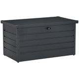 easycomfort easycomfort panca baule contenitore da giardino con chiave cassapanca moderna in acciaio grigio 120x62x62cm