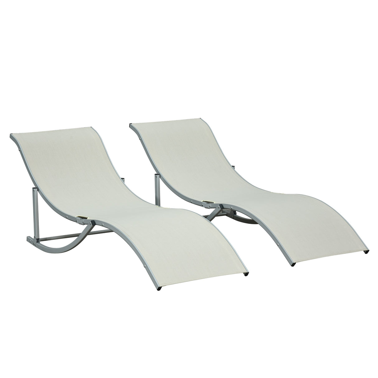 easycomfort easycomfort set 2 sdraio da giardino pieghevoli lettino prendisole in alluminio e textilene beige 61x165x63cm