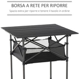 easycomfort easycomfort tavolo da campeggio pieghevole e arrotolabile con borsa da viaggio nera