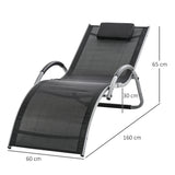 easycomfort easycomfort lettino prendisole in alluminio sedia sdraio da giardino in textilene con poggiatesta rimovibile