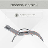 easycomfort easycomfort lettino prendisole in alluminio sedia sdraio da giardino in textilene nero con poggiatesta rimovibile