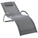 easycomfort easycomfort lettino prendisole in alluminio sedia sdraio da giardino in textilene nero con poggiatesta rimovibile