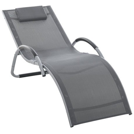 easycomfort easycomfort lettino prendisole in alluminio sedia sdraio da giardino in textilene nero con poggiatesta rimovibile