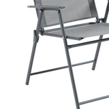 easycomfort easycomfort set tavolo con 4 sedie da giardino pieghevoli e foro per ombrellone nero
