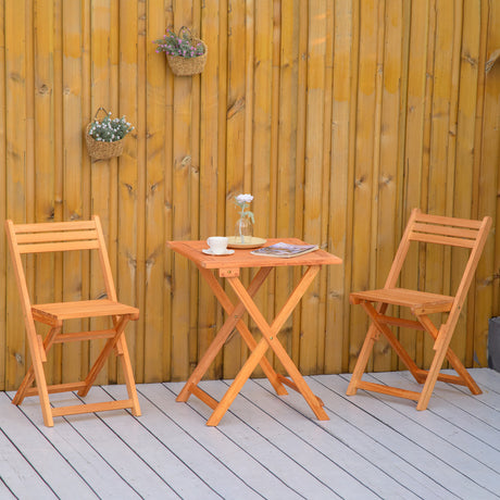 easycomfort set 3 pezzi tavolo e sedie da giardino pieghevoli in legno per esterni terrazzo picnic o campeggio salvaspazio e compatto teak