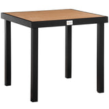 easycomfort easycomfort tavolo da giardino per 4 persone in alluminio e plastica nero e color legno