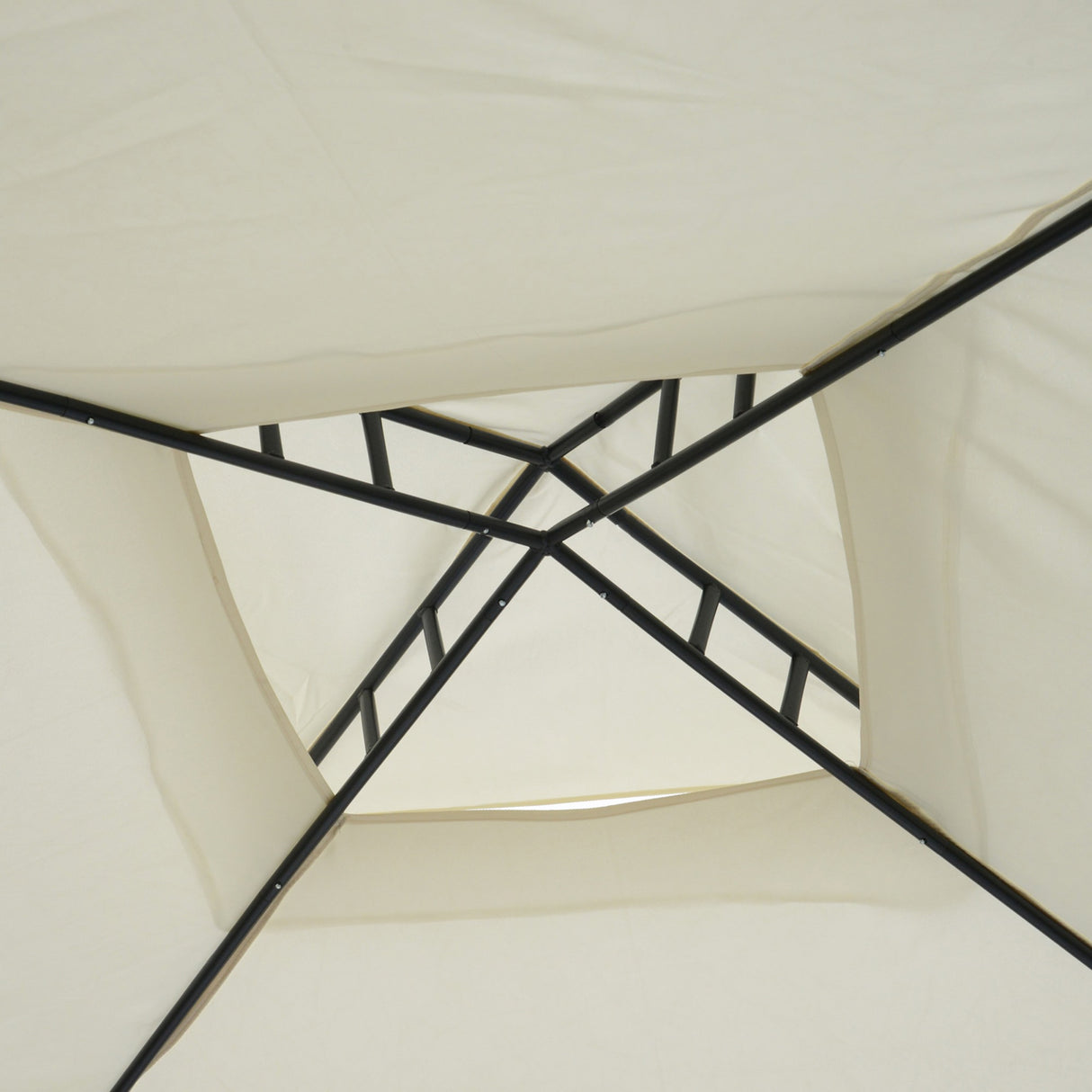 easycomfort easycomfort gazebo da giardino con paletti e corde doppio tetto zanzariera pareti laterali beige 294 x 294 x 263 cm