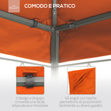 easycomfort easycomfort tetto di ricambio per gazebo 3x3m in poliestere impermeabile anti uv arancione