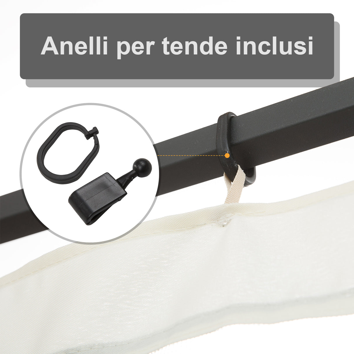 easycomfort zanzariera per gazebo tende di ricambio universale con cerniere 352x207cm nero beige