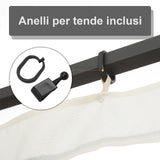 easycomfort zanzariera per gazebo tende di ricambio universale con cerniere 352x207cm nero beige