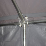 easycomfort tendone da giardino per feste con porte a cerniera e pannelli removibili 8x4m grigio scuro