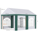 easycomfort tendone da giardino 4x3m per 12 persone con doppio ingresso bianco e verde
