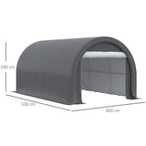 easycomfort easycomfort tendone da giardino per auto e attrezzi con ingresso a cerniera picchetti e funi 500x300x240 cm