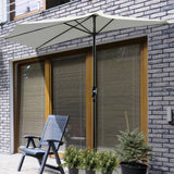 easycomfort easycomfort ombrellone semicircolare impermeabile protezione uv bianco 269 x 138 x 236cm